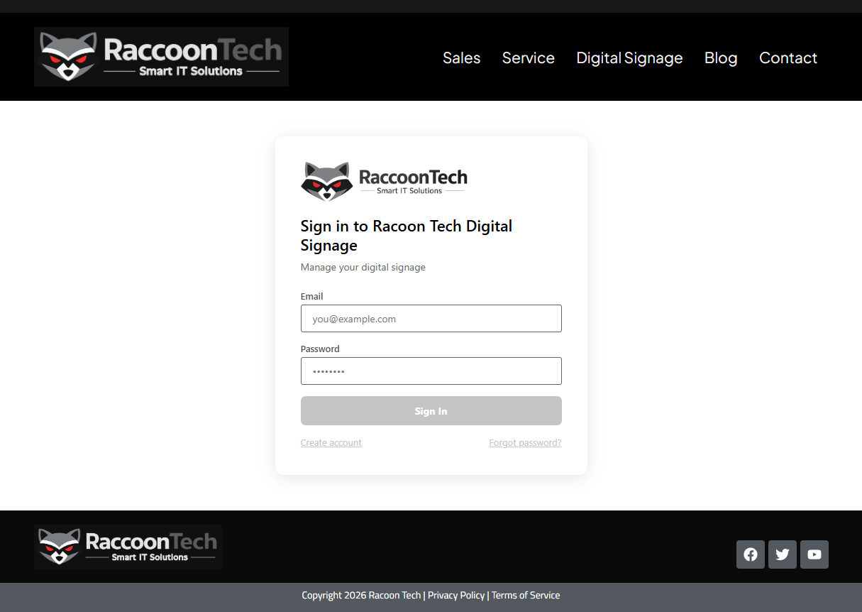 Branded login screen